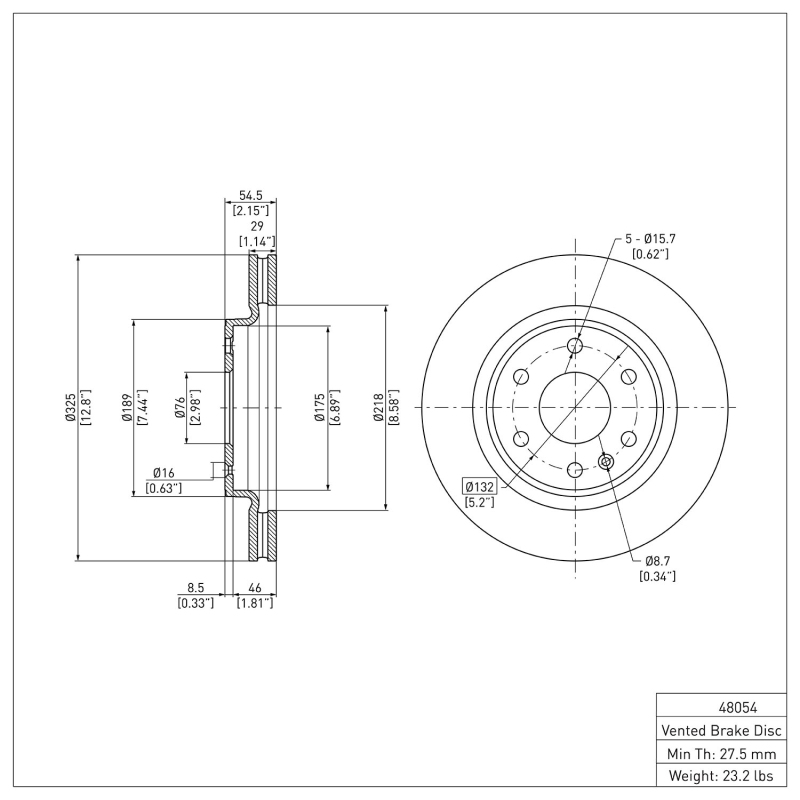 Buick Enclave Brake Rotor (1) - Front - R1 Concepts - Plain - `07-`17